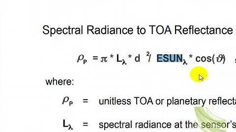 Conversion of Landsat 7 or 5 TM At-Sensor Radiance to At-Sensor Reflectance