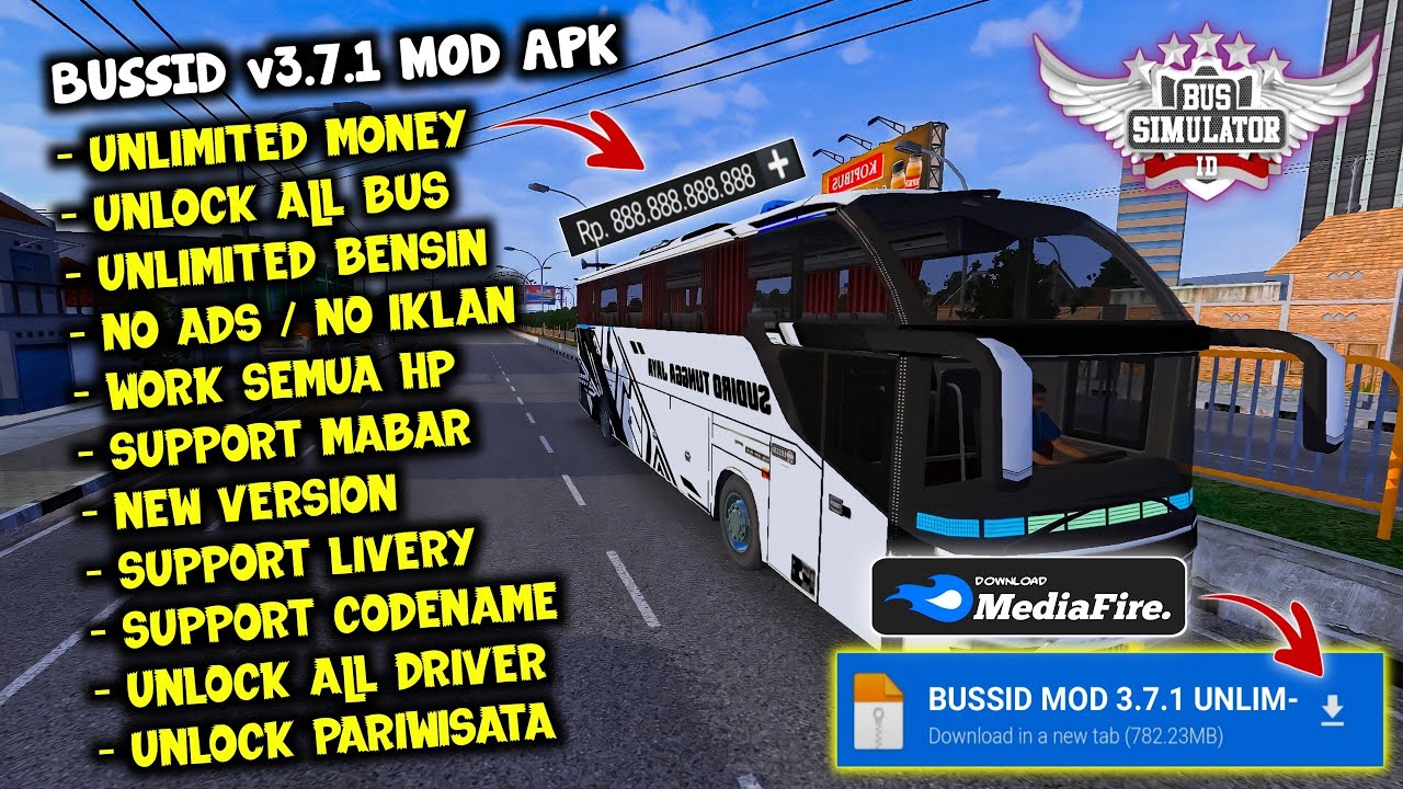 Bussid!! Bus Simulator Indonesia Mod Apk V3.7.1 - Unlimited Money Terbaru  14/07/2023