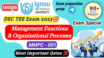 MMPC 001- Management Functions & Organizational Processes | Sure Questions🔥| For IGNOU MBA 🎯