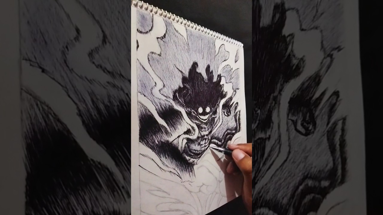 I tried drawing Luffy Gear-5 🗿😳. 