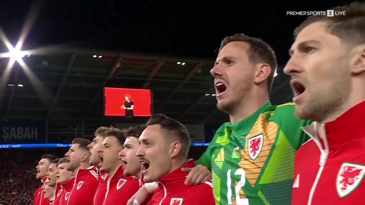 Wales vs Poland National Anthem - EURO 2024 Qualifiers Play-off