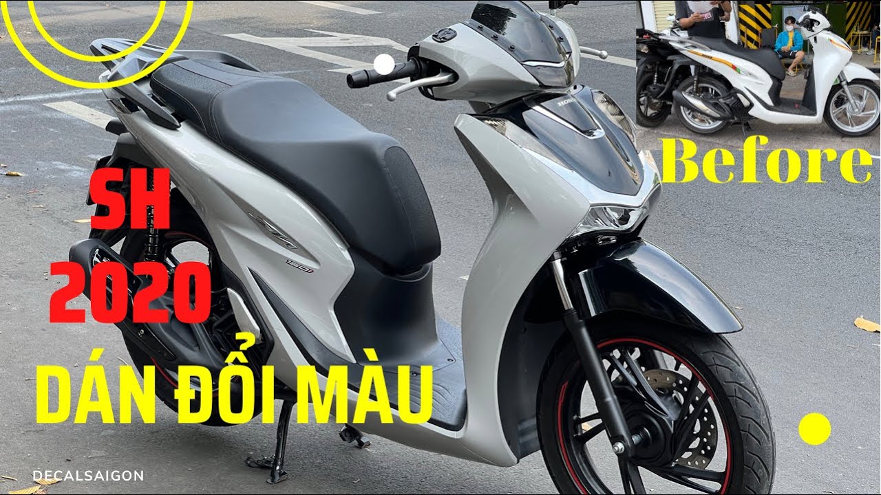 Wrap Đổi Màu Xám Xi Măng Và Sơn Sporty Dàn Chân Cho SH2022