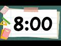 8 Minute Cute Back to School Math Timer (Fun Bells Alarm at End, No Music)