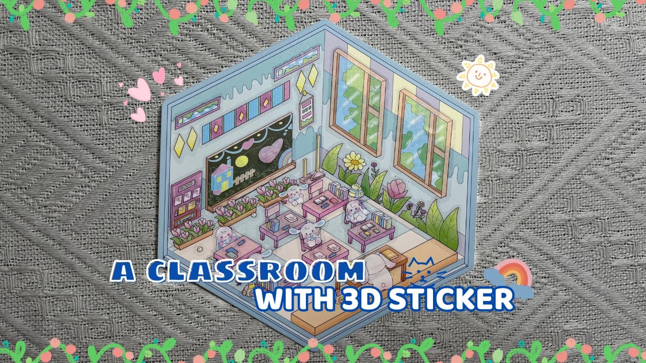 [ASMR] A classroom with 3d sticker - YouTube