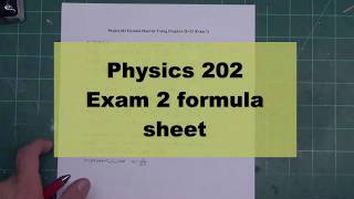 Physics 202 exam 2 equation sheet