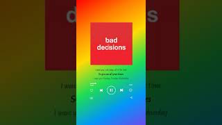 Bad Decision || Lyrical video