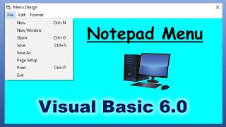 Designing Menu Using Menu Editor | Visual Basic 6.0