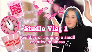 DAY IN THE LIFE OF GROWING AN ETSY AND OWNING A SMALL BUSINESS 2024 | Studio Vlog 1