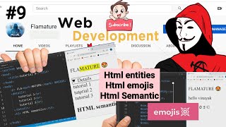 Emojis in html | Html entities | semantic elements || by flamature