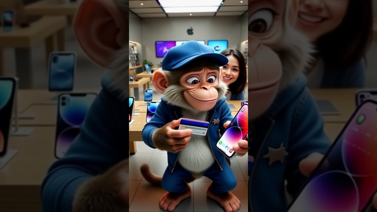 “Rich Monkey ka Apple Store Vlog! 😱 iPhone aur Gold Chain Wala Monkey”viral 