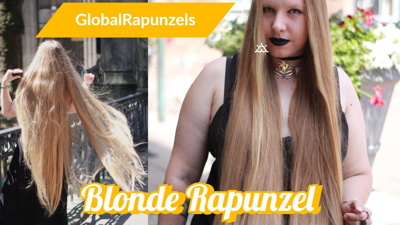 Very Long Hair Play By Blonde Rapunzel Youtube