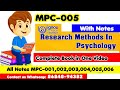 Research methods in psychology  mpc005   complete book with notes in one  ma psychology