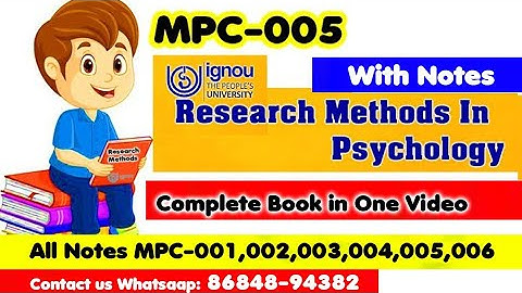 Research Methods In Psychology | MPC-005 |  Complete Book With Notes In one video | M.A Psychology