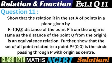 Class 12 Ex 1.1 Q 11 Math | Relation & Function | Q11 Ex 1.1 Class 12 Math | ex1.1 q 11 Class 12