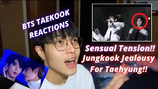 (LGBTQ Guy Reacts) to BTS TAEKOOK 7 Signs of Sensual Tension between Taekook + Jungkook's Jealousy!