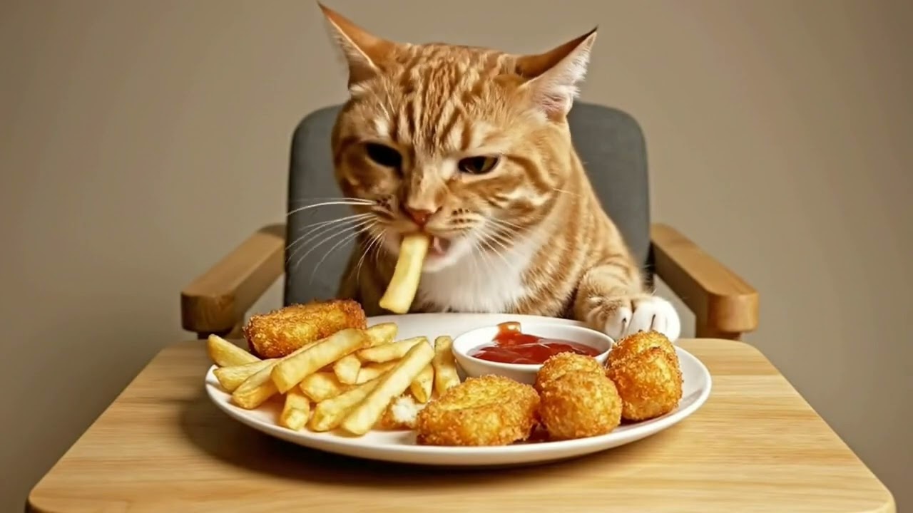 Cat Mukbang: Tiny Paws, Huge Appetite! 😹🥩 