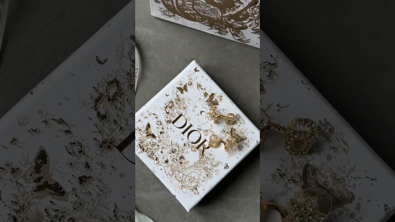 👑 Dior Clair D Lune Earrings Gold-Finish Metal/White Crystals ⏩️