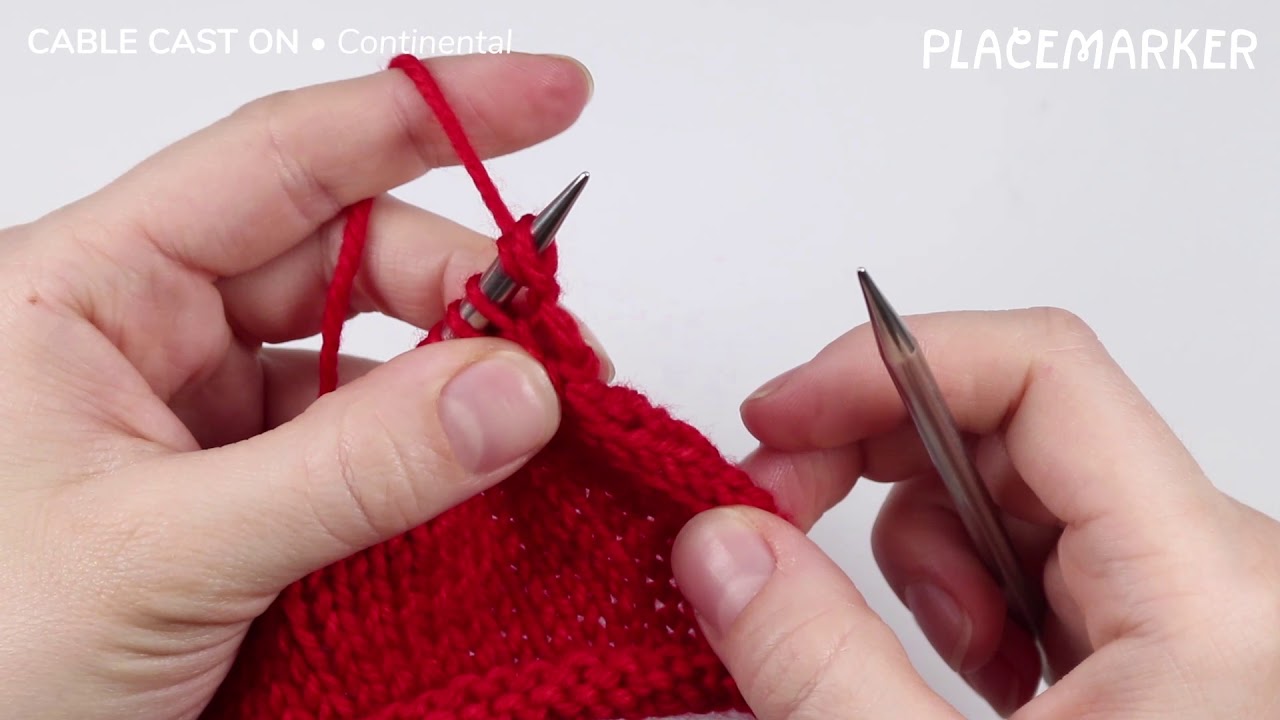 Cable Cast On Continental Style Placemarker Knitting Tutorial YouTube