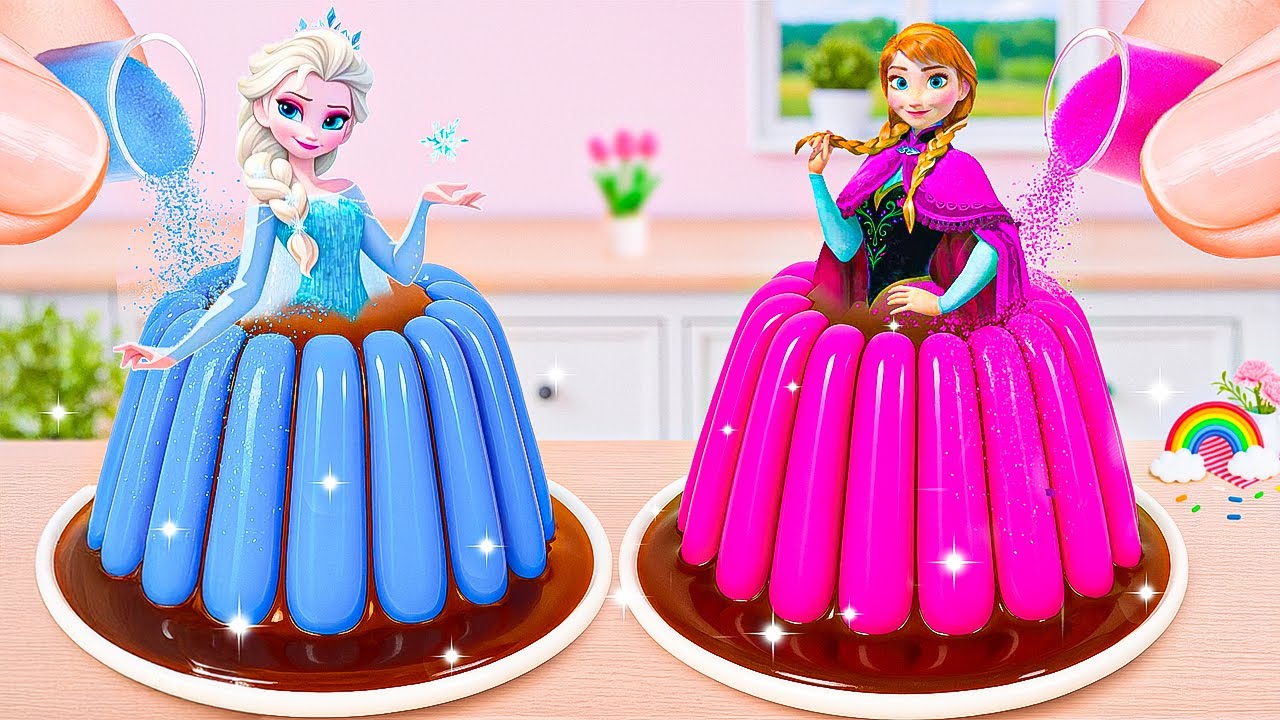 Битва за торты принцесс Эльзы и Анны 💙💖 | Розово-голубой мини-торт | Лили Тини
