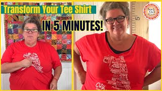 No Sew T-Shirt Alteration | Easy DIY Fashion Fix!