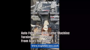 Auto Feed Mini CNC Lathe Machine Turning Wood Tea Cup From Start To Finish