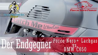 Der Endgegner - Lachgas-Vespa "Porco Nero" vs. BMW C650 - Drag Race | Roller & MotorradBox Stuttgart