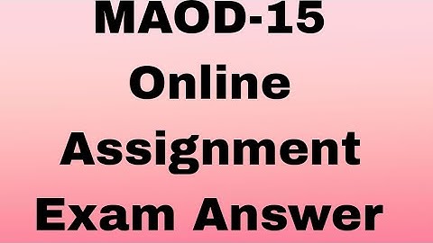 MAOD-15 Online Assignment Exam Answer Key
