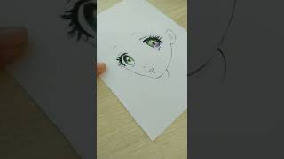 1 min drawing class || Glossy Anime eyes #shorts #manga