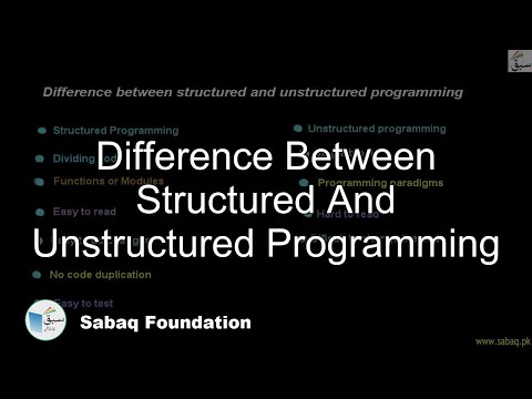 Difference between structured and unstructured programming, Computer Science Lecture | Sabaq.pk