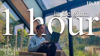 Live-Special From Belgium 1-Hour Study With Me Rain Thunder Sounds
