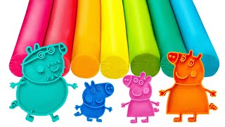 Peppa Pig Family Play Doh Molds | Best Learn Colors and Shapes | Preschool Toddler Learning Video