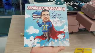 Doğal Taş Üzerine Renkli Karikatür Baskısı Yaptık - Sakarya Promosyon Ve Hediyelik