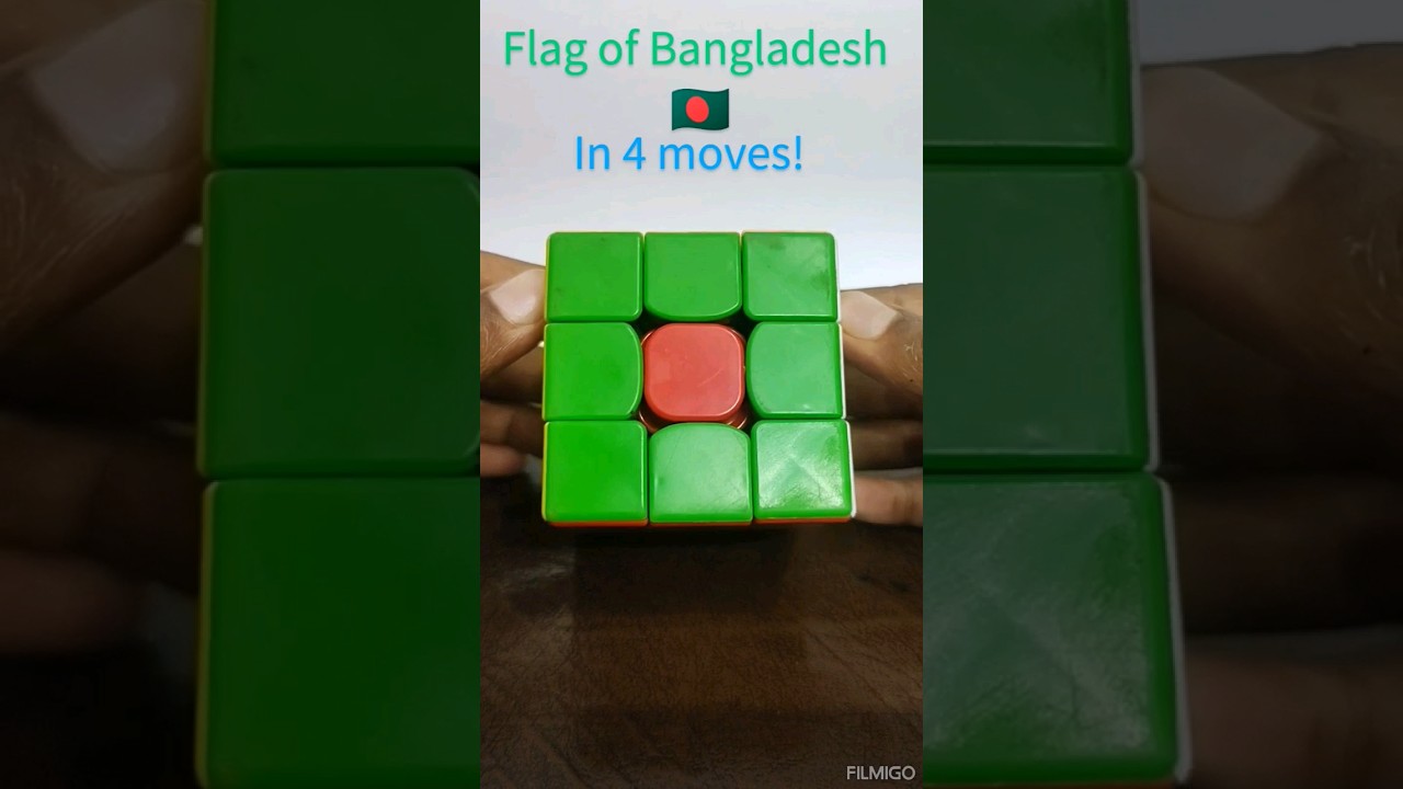 how to make the flag of Bangladesh from a 3x3 rubix cube in just 4 moves! 💚 ♥️ 💚 - YouTube