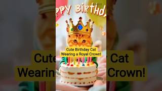 Cute Birthday Cat Wearing A Royal Crown cat cutecat funnycat catlovers shorts shorts
