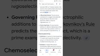 Regioselectivity and chemoselectivity