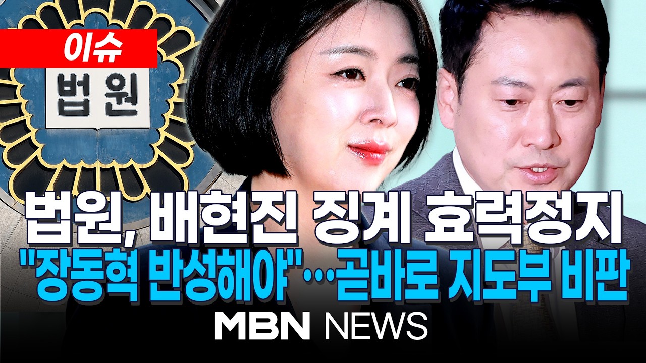 [이슈] 법원, 배현진 '징계 효력정지' 가처분 인용 / 친한계 배 의원, 곧바로 지도부 비판…한동훈 