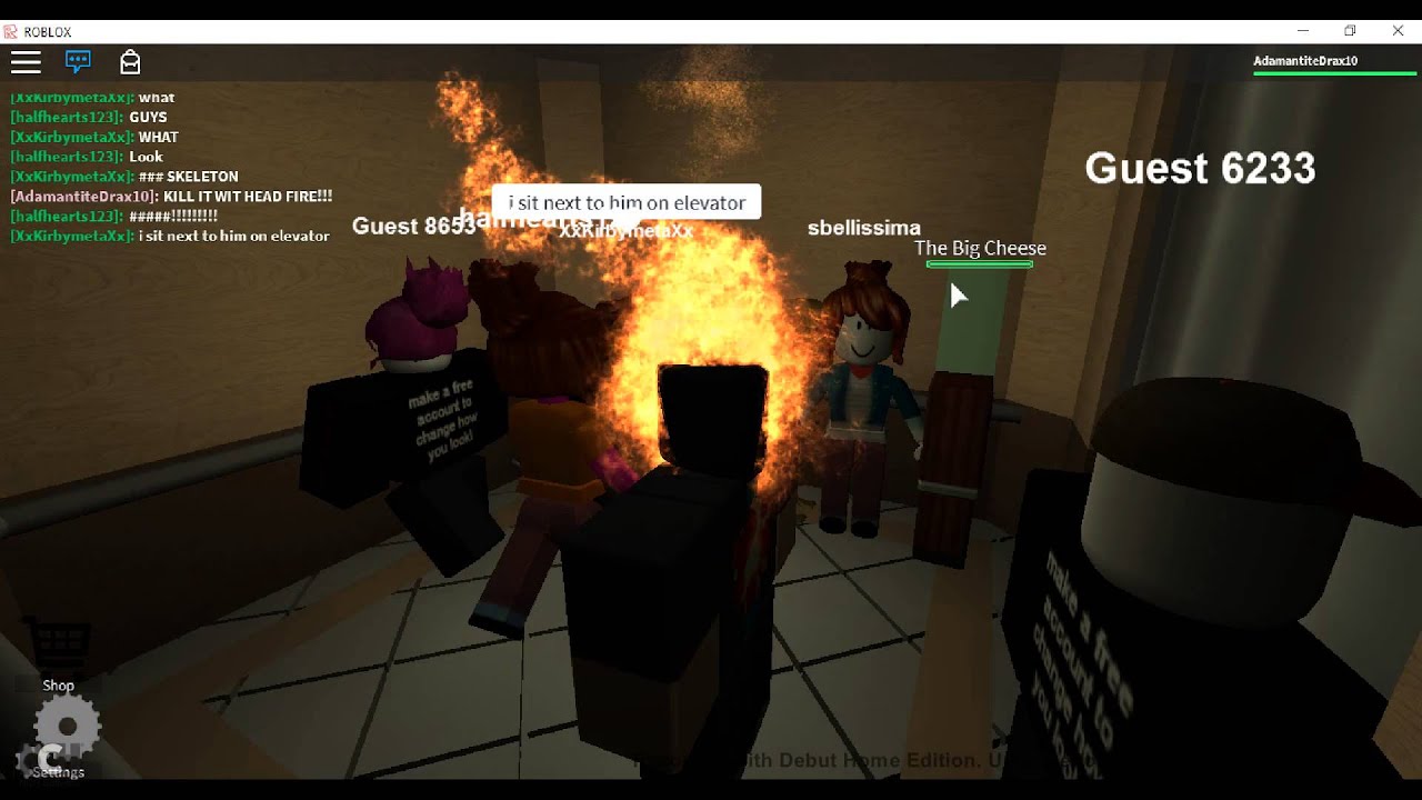 my heads on fire the normal elevator roblox lets