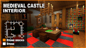 Minecraft: How to decorate a Medieval Castle | Interior Design Tutorial