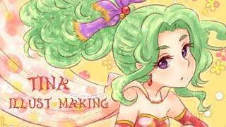 FF6ティナ*お絵描きメイキング*SAI&クリペ