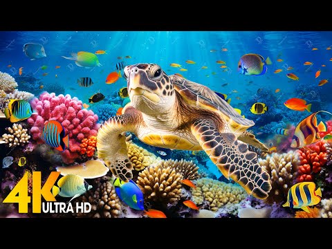 Under Red Sea 4K - Beautiful Coral Reef Fish in Aquarium, Sea Animals for Relaxation 