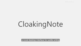 CloakingNote: A Novel Desktop Interface for Subtle Writing Using Decoy Texts