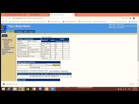 Openbiblio installation, reports, circulation, Admin, & library setting in Urdu