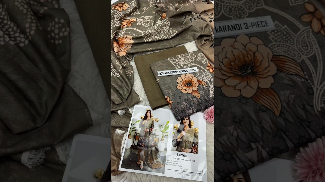 *JAZMIN*Fabric Karandi*•Print Karandi Airjet Shirt• ⁠Print Karandi Airjet Trouser• 