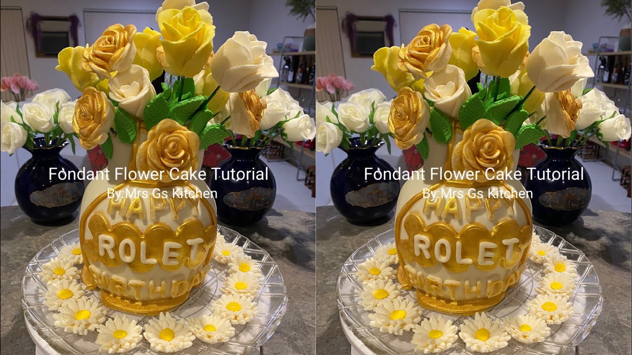 Fondant Flower Vase Cake @thefilipinochannelinaustra3438