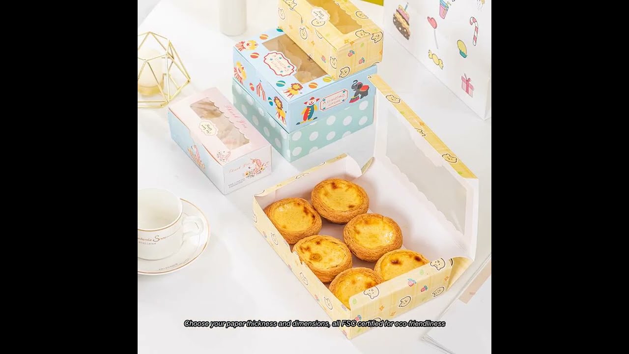 Professional Egg Tart Box Cake Packaging Boxes with Matt Lamination and Offset Printing