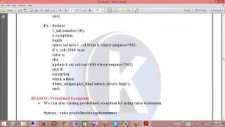 PLSQL Class 10 How to Work with USER DEFINED EXCEPTIONS in PLSQL YouTube