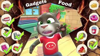 Talking tom cat gadgets and food challenge video #talkingtom