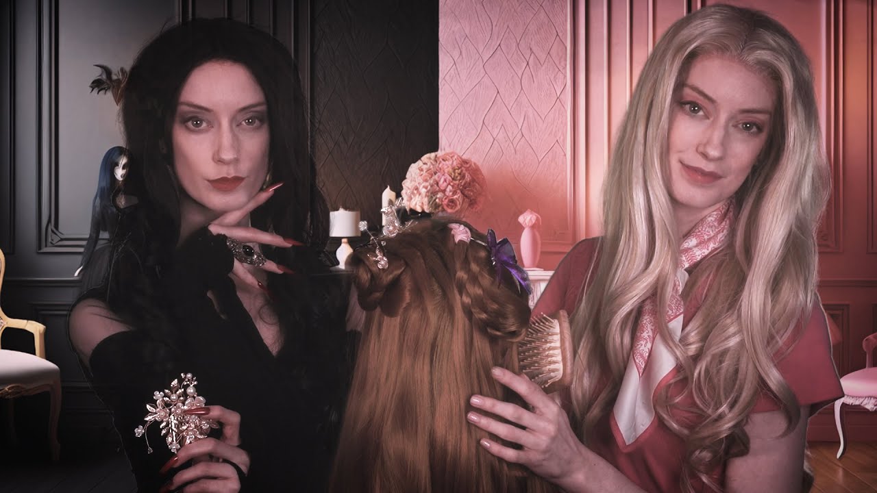 ASMR ✨Glam & Gloom Makeover w/ Morticia & Barbie 🩷 Unlikely yet Hilarious Duo 🖤