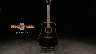 Dreadnought Acoustic Guitar By Gear4Music, Black Gear4Music Demo