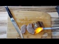 Blow torching beef brisket